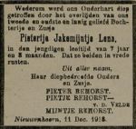 Rehorst Pietertje Jacomijntje Lena-NBC-15-12-1918 (n.n.).jpg